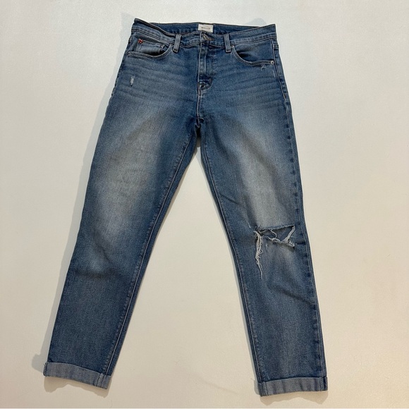 Hudson Jeans Women’s 27 Distressed Natalie Midrise slim Boyfriend Cuffed Jeans - Picture 1 of 10